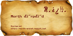 Morth Árpád névjegykártya